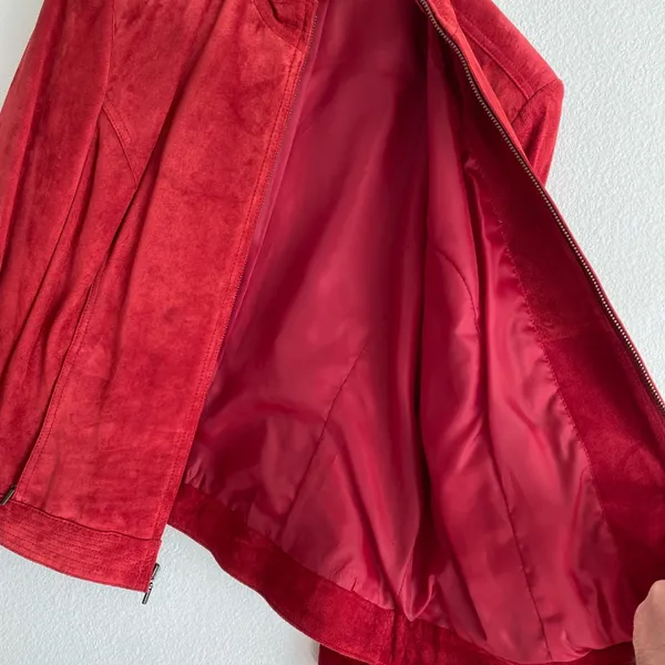 Valerie Stevens Women's Leather Red Motto Jacket - Large - Image 3