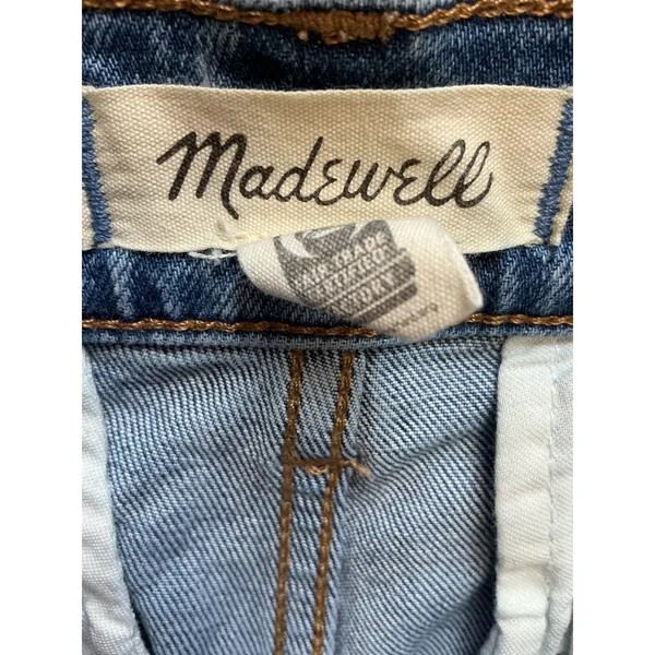 Madewell 90s Straight Cargo Jeans Womens 31 Blue Medium Wash Utility Denim Pants - Image 4