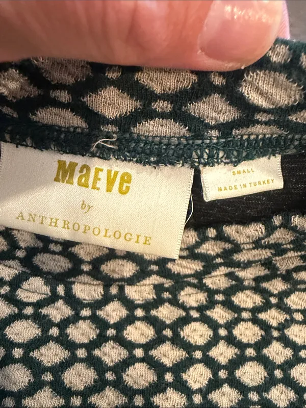 Maeve by Anthropologie Shannon Balloon-Sleeved Top Small - C11-419 - Image 3