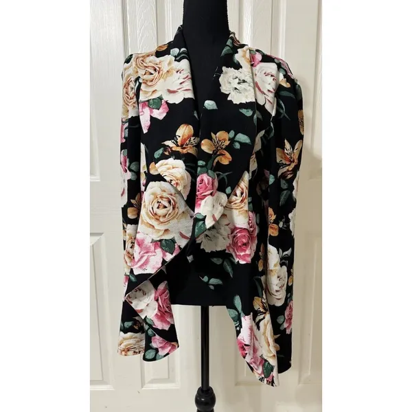 DOUBLJU Lightweight Thin‎ 3/4 Sleeve Open Front Blazer Business Casual - Size 1X - Image 5
