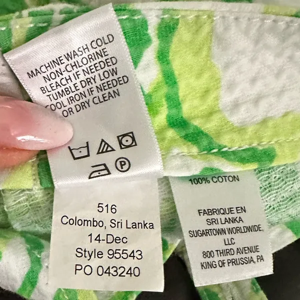 Lilly Pulitzer Liza Resort White Green Heartbreakers Shorts 000 - Image 8