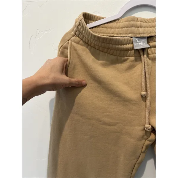 Tna Sweatpants Womens Small Beige COZYAF Fleece Jogger Elastic Waist Lounge - Image 3