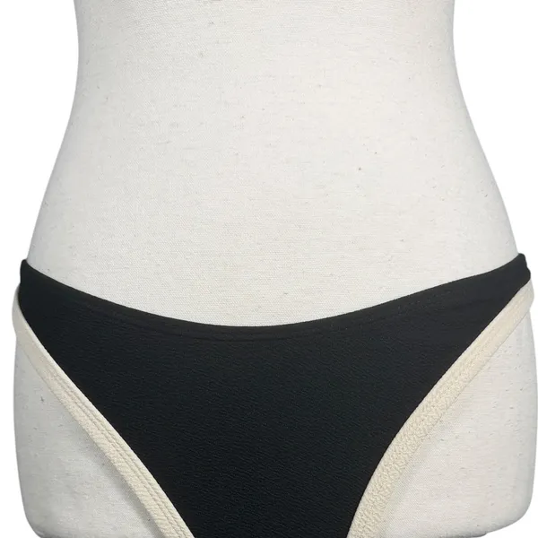 Boutique Black Cream Bikini Set Womens Small Underwire High Cut Thong Swimsuit - Image 11