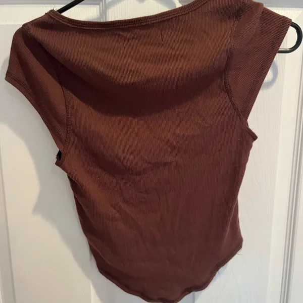 Urban Outfitters Brown Ribbed V-Neck Bodysuit - Image 3