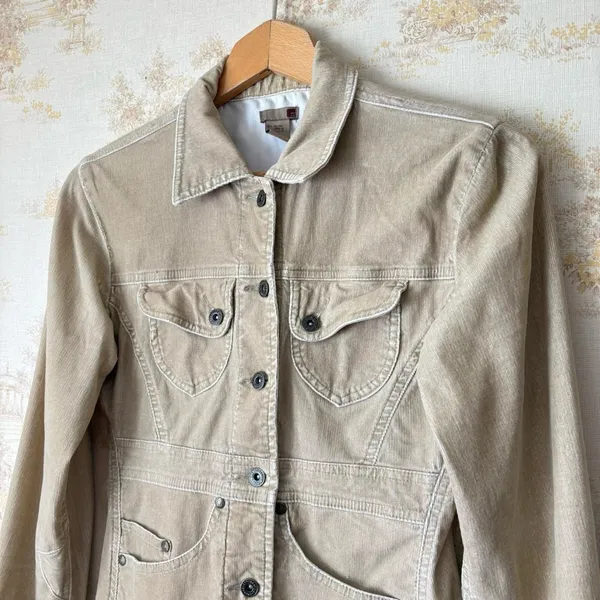 Vintage 90s y2k Forever 21 tan corduroy western yoke fairycore cargo jacket S - Image 4