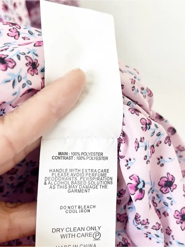NICHOLAS Floral Ruched Mini Dress Size 4 Pink Purple Puff Sleeve Sweetheart - Image 8