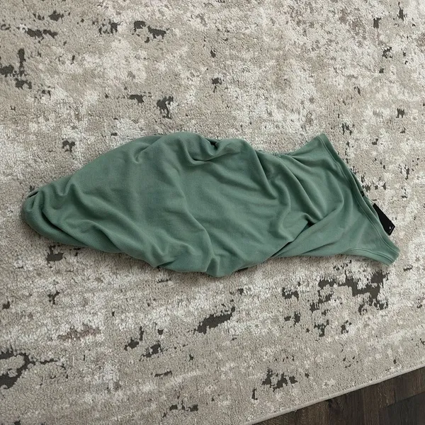 Lulus Side and Seek Sage Green Ribbed One-Shoulder Ruched Mini Dress Size XL - Image 4