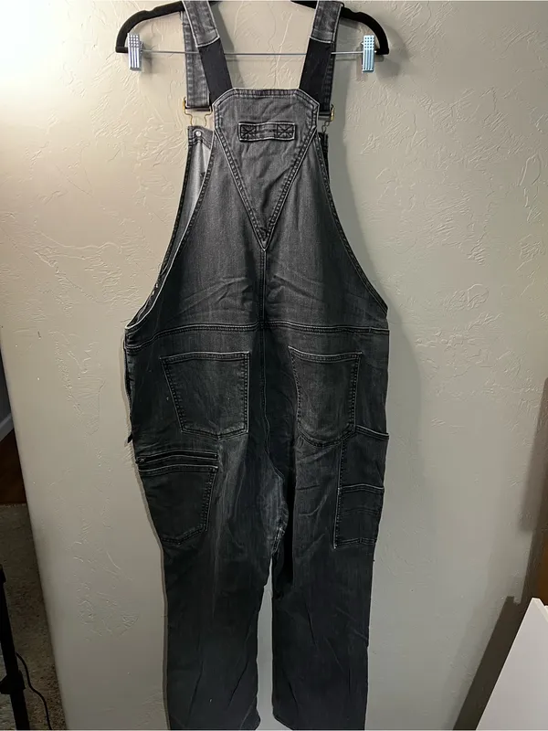 Dovetail Freshley Gray Workwear Canvas Overalls Plus Size Petite Reinforced Knee - Image 11