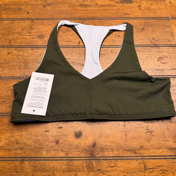Leggings Park Sports Bra Olive Green‎ Racerback Perforated Back Women's - Image 2