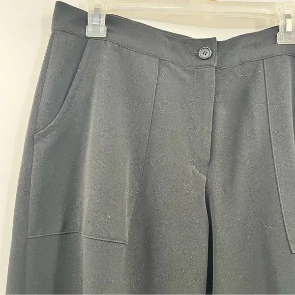 Clara Sun Woo Pants Womens L Black Wide Leg Stretch Career Trousers Pockets - Image 2