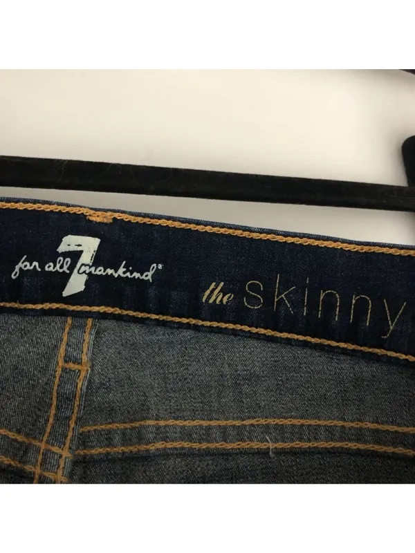7 For All Mankind Womens Jeans The Skinny Dark Wash Blue 27 - Image 5