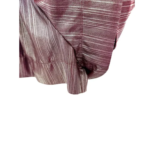 Queen of‎ Sparkles Burgundy Metallic Smocked High Waist Shorts L Gameday Party - Image 2