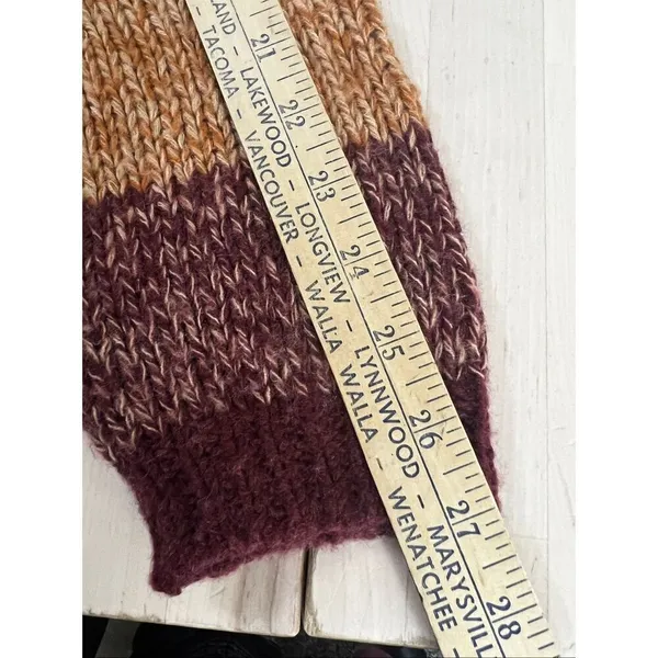 Lucky Brand Brown Ombre Dye Oversize Open Cardigan In Rust Wool Blend Size M - Image 10