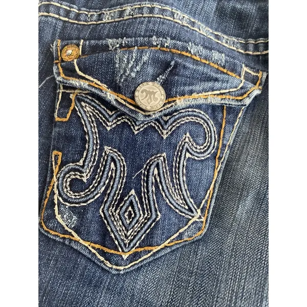 MEK Denim New Oaxaca Cigarette Size 26 Blue‎ Jeans Slim Contrast Stitch Y2K - Image 7