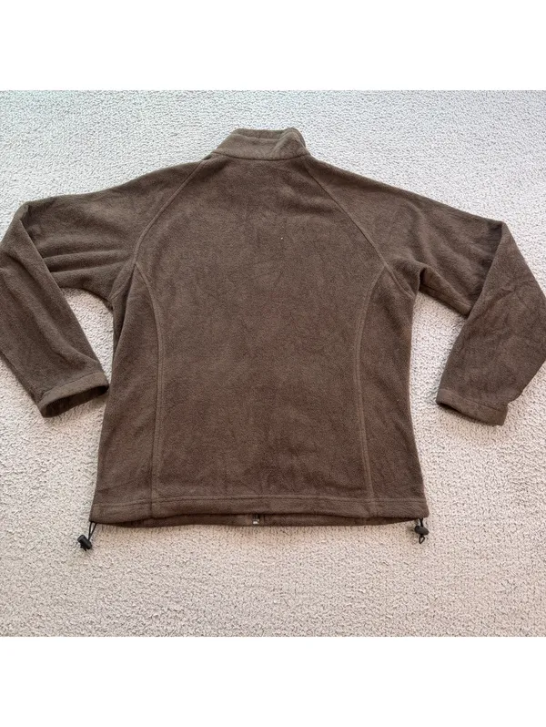 Columbia Women’s Brown Full Zip Fleece Jacket Large Zip Pockets Outdoor Hiking - Image 2