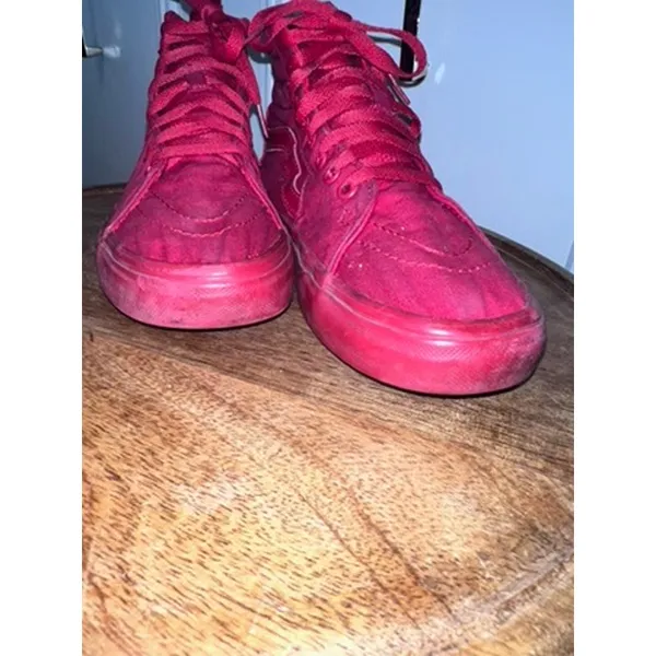 Vans SK8-Hi Red High Top Men's 7/ Women's 8.5 Sneakers Casual‎ Lace Up Shoes - Image 2