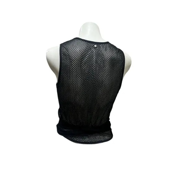 Fabletics Women's Black Mesh Tie Tank Top Size M Sleeveless Activewear - Image 2