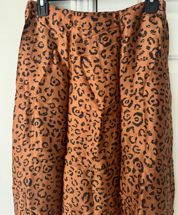 Farm Rio Satin Slip A-Line Midi Skirt, Size M - Image 8