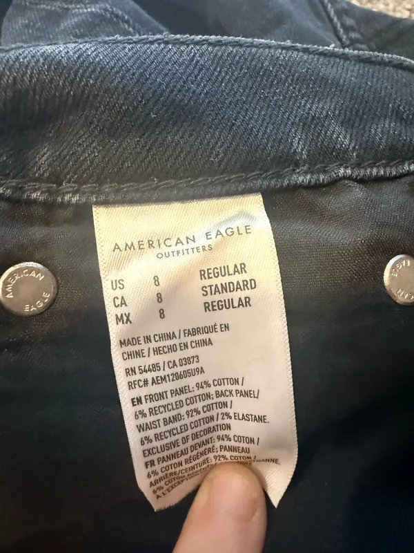 Black American Eagle Jeans Ripped High-Rise baggy - Image 3