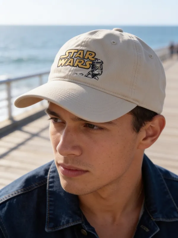 Vintage Star Wars R2-D2 Embroidered Beige Dad Hat Adjustable Cap - Image 2