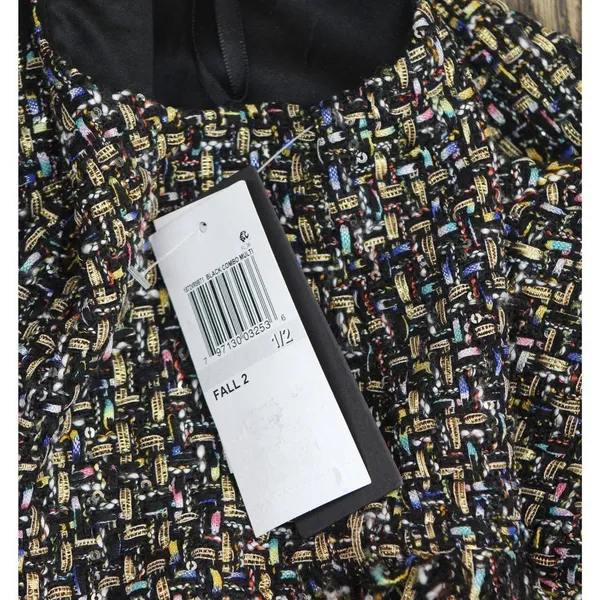 NWT City Studios Juniors Metallic Boucle Sheath Dress 1872VR9BT1 Black Combo 1/2 - Image 6