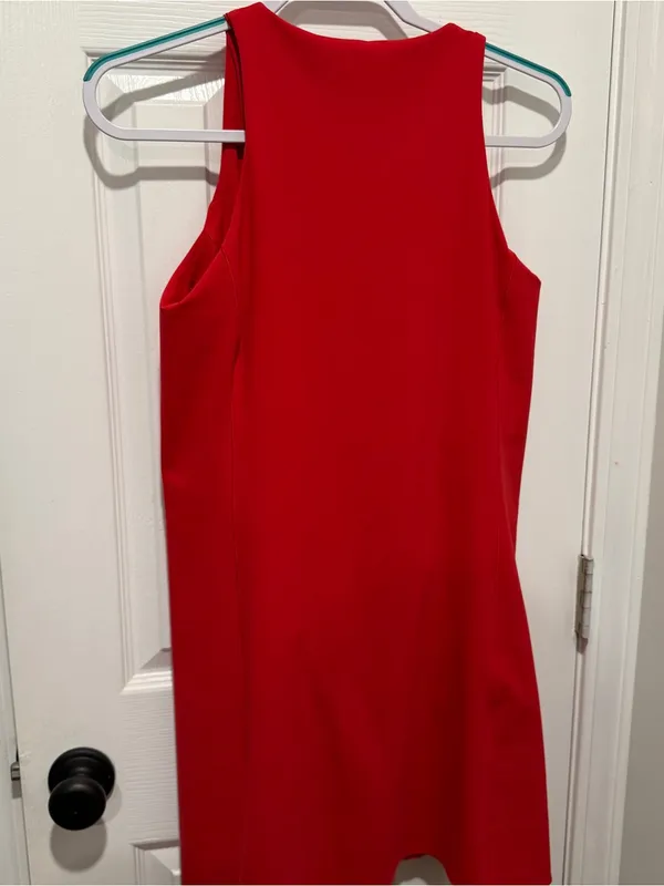 Spanx Red Sleeveless Ponte Dress Shaping Sheath Midi Size Large - Image 4
