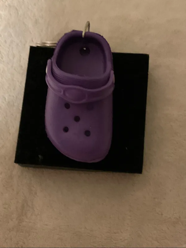 Purple Mini Clog Keychain – Cute Shoe Key & Bag Accessory - Image 2