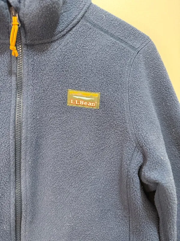 LL Bean Mountain Classic Fleece Navy Blue Jacket Full Zip Preppy Womens Med - Image 3