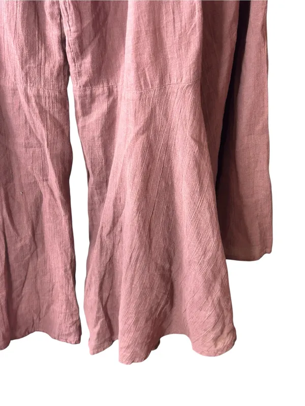 New Free People Harem Cropped Pants Pull On drawstring Large Rose - Image 4