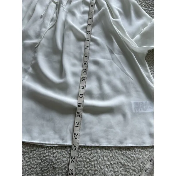 Madewell $98 Women's Nayla Boho Long Sleeve Tie Top, Winter White Size XL - Image 10