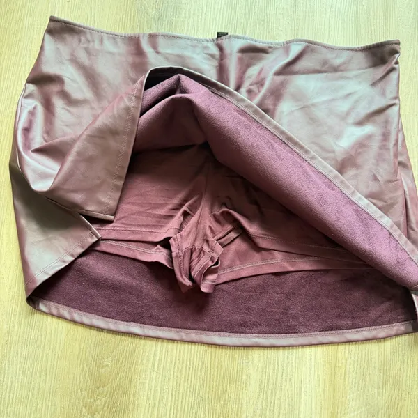 Wild Fable Burgundy Faux Leather Skort Mini Skirt XXL Wine Purple Side Slit - Image 6