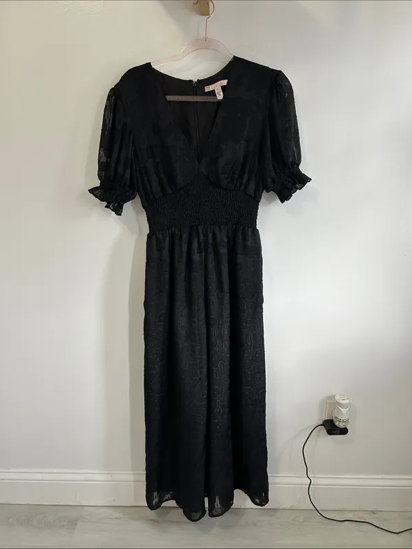Anthropologie Hutch Black Burnout Wide Leg Jumpsuit - Image 5