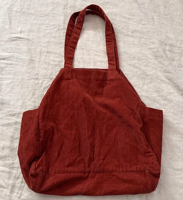 Corduroy Tote Bag Red - Image 3