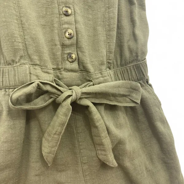 Aerie Olive Cotton Smocked Romper XS Pockets Cami - Image 9