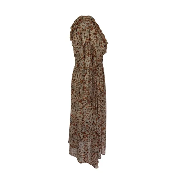 Entro Dress Medium Brown Long Sleeve Boho Festival Cottagecore - Image 4