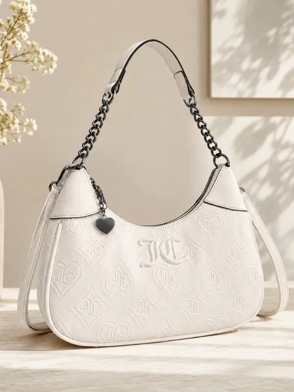 Juicy Couture Good Times Juicy Crystal Embossed Heart Shoulder Bag NWT - Image 7