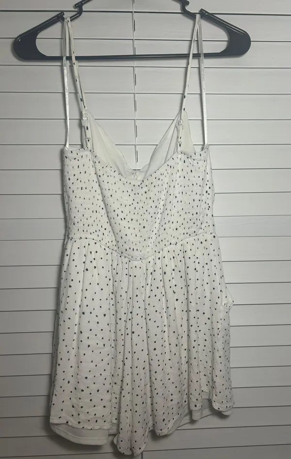 White Polka Dot romper - Image 2