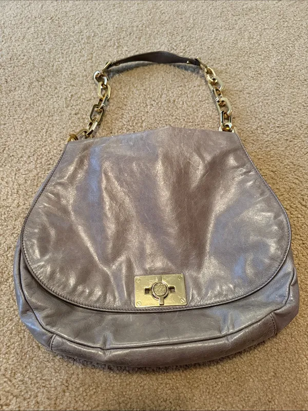 Tory Burch Gray Hobo Shoulder Bag - Image 4