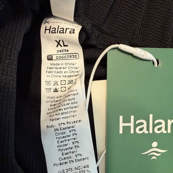NWT Halara Flex™ High Waisted Wide Leg‎ Waffle Work Pants Pull On PXL Black - Image 2