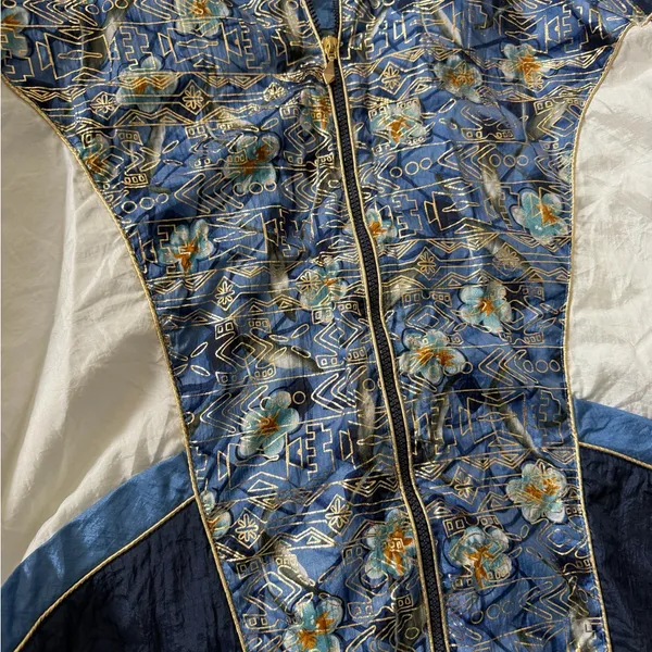 VINTAGE- Active Frontier 90’s Windbreaker Bomber Jacket Aztec size XL - Image 3