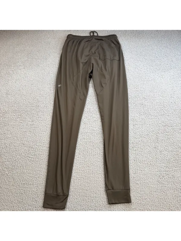 Alo Yoga Women's Brown Performance Jogger Pants Small 26x29 Stretch Yoga Pocket - Image 2