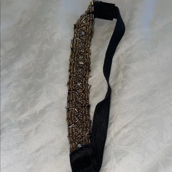 Elegant Beaded Headband - Black and Brown - Image 5