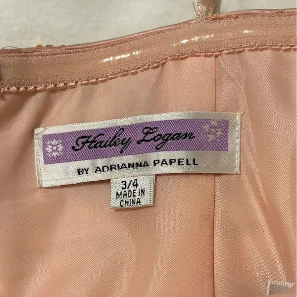 Hailey Logan by Adrianna Papell Pink & Gold‎ Formal Prom Maxi Dress Juniors 3/4 - Image 3