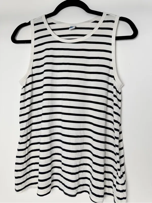 Old Navy Navy and White Striped Tee - Image 2