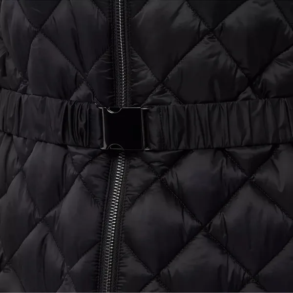 NEW 32 Degrees Women’s Diamond Quilt Belted Puffer Mock Neck Black Jacket Size L - Image 14