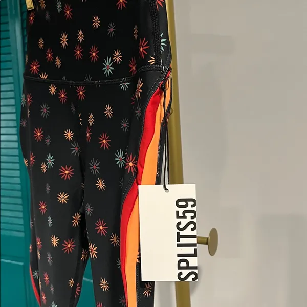 Splits59 NWT Sydney High Waist Techflex 7/8 Leggings Multi Floral + Red Stripes - Image 7