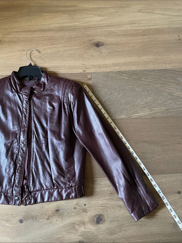 Fidelity Vintage Oxblood Leather Zip-Front Jacket - Image 12