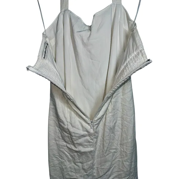 Abercrombie & Fitch White Linen Square Neck Sleeveless Halter Mini Dress Size S - Image 6