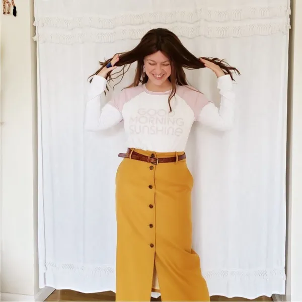 Wilfred yellow mustard pencil skirt 2‎ - Image 2