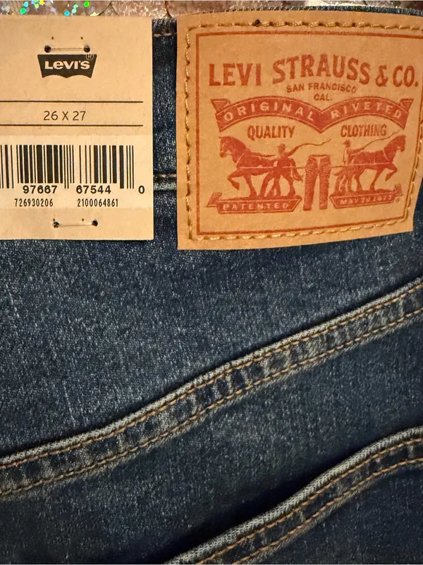 Levi's Ribcage Straight Ankle Jeans Medium Wash Super High Rise Women's 26 x 27‎ - Image 8